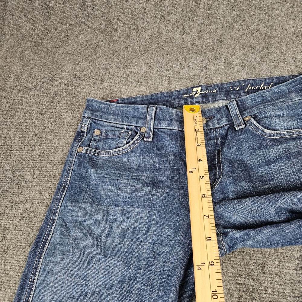 7‎ For All Mankind A Pocket Flare Jeans Medium Wash Blue Denim Size 28 Bootcut - Picture 11 of 11
